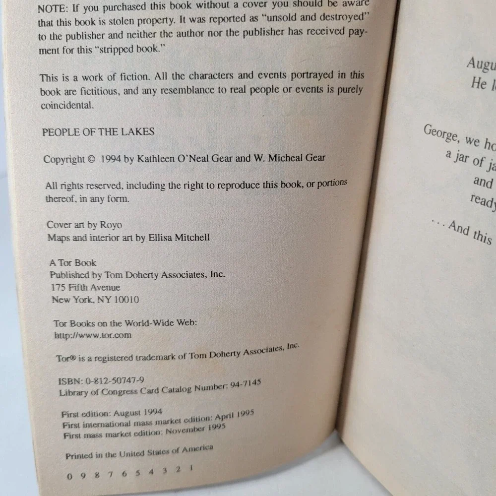 People of the Lakes by‎ Kathleen Oneil Gear and W. Michael Gear 1st Edition